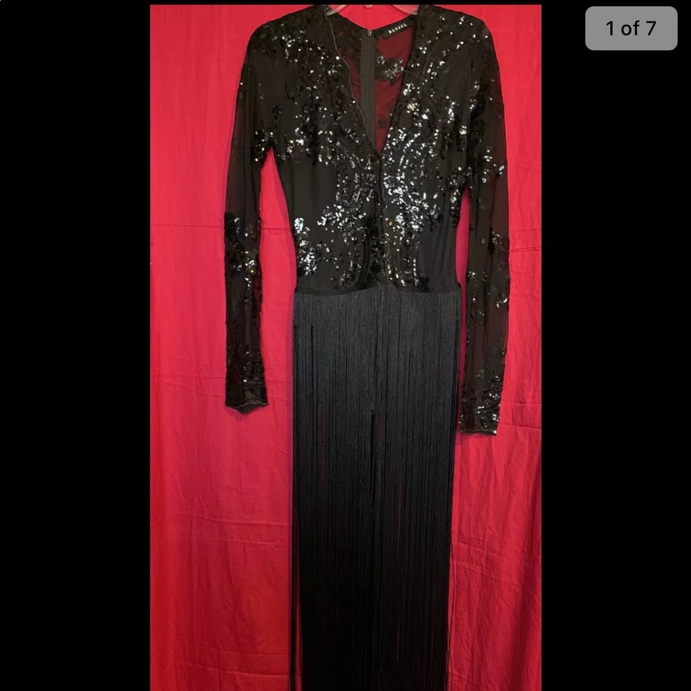 Banjul Black Sequin Long Sleeve Dress